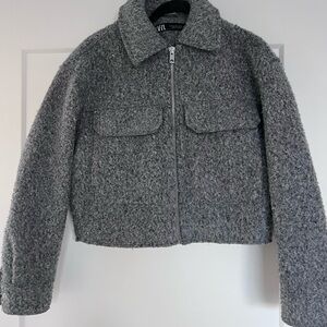 Zara Charcoal Teddy Jacket